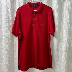 U.S. Polo Assn. Luxury‎ Feel Red Polo Shirt Men's L Short Sleeve